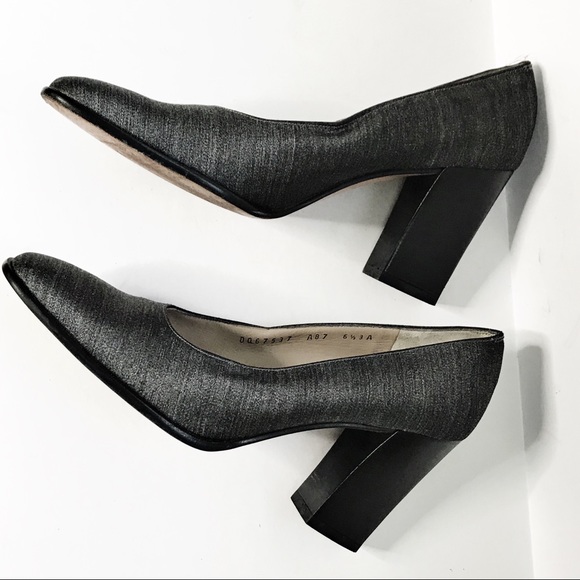 Salvatore Ferragamo Shoes - Salvatore Ferragamo Grey Block Heels Size 6.5